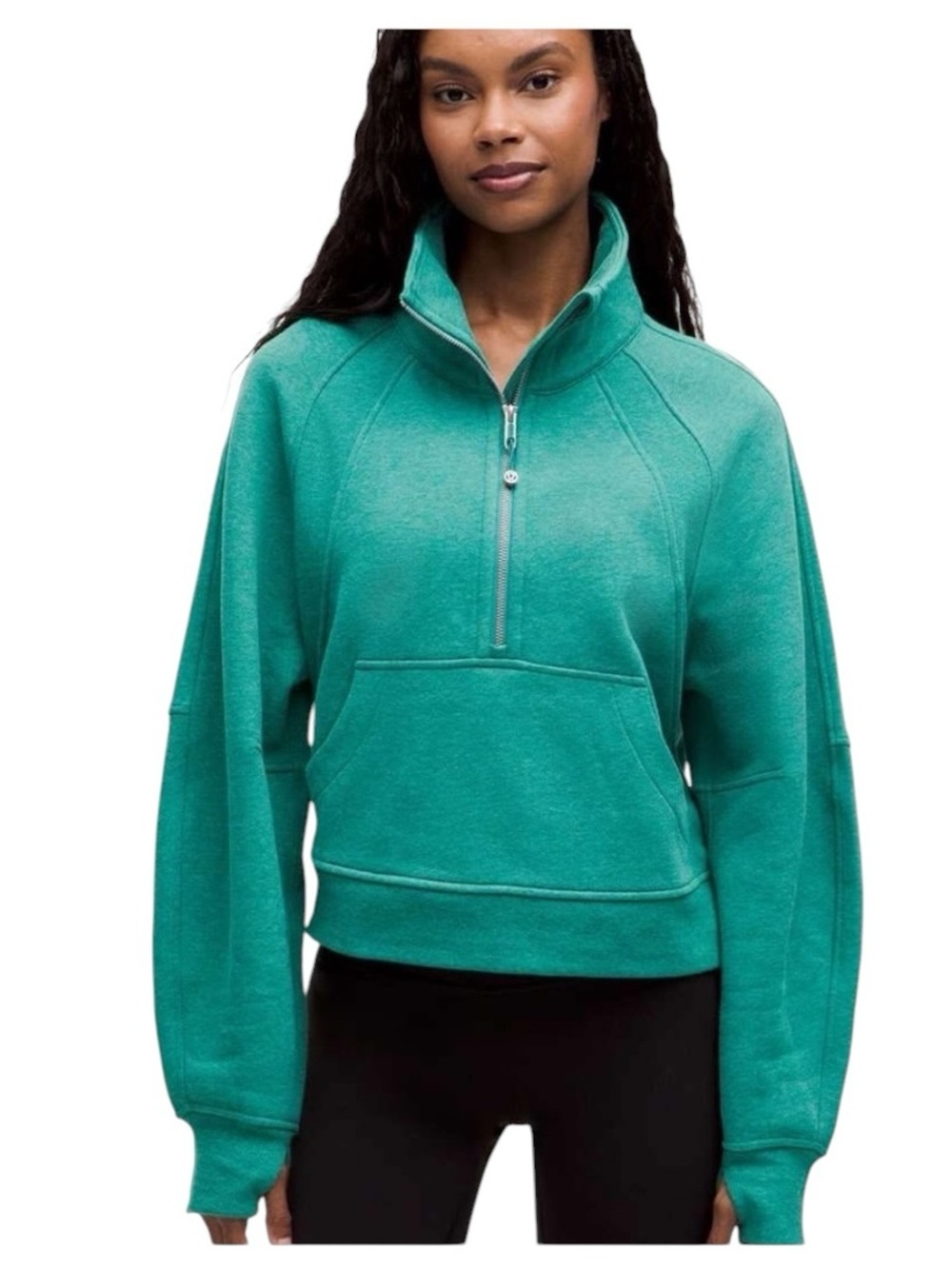 Lululemon Scuba Oversized Funnel Neck Sweatshirt Teal Lagoon Heather XS S NWT